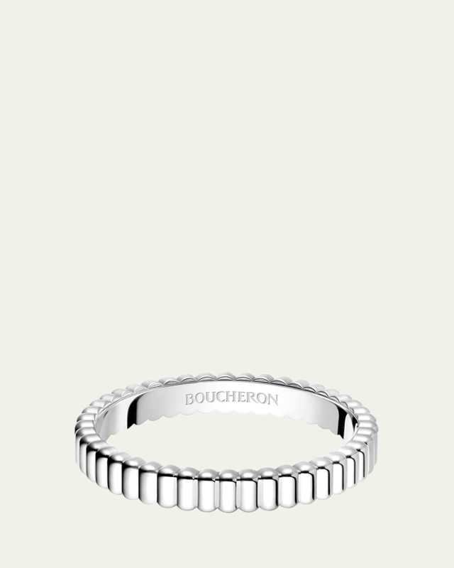 18K White Gold Grosgrain Wedding Band